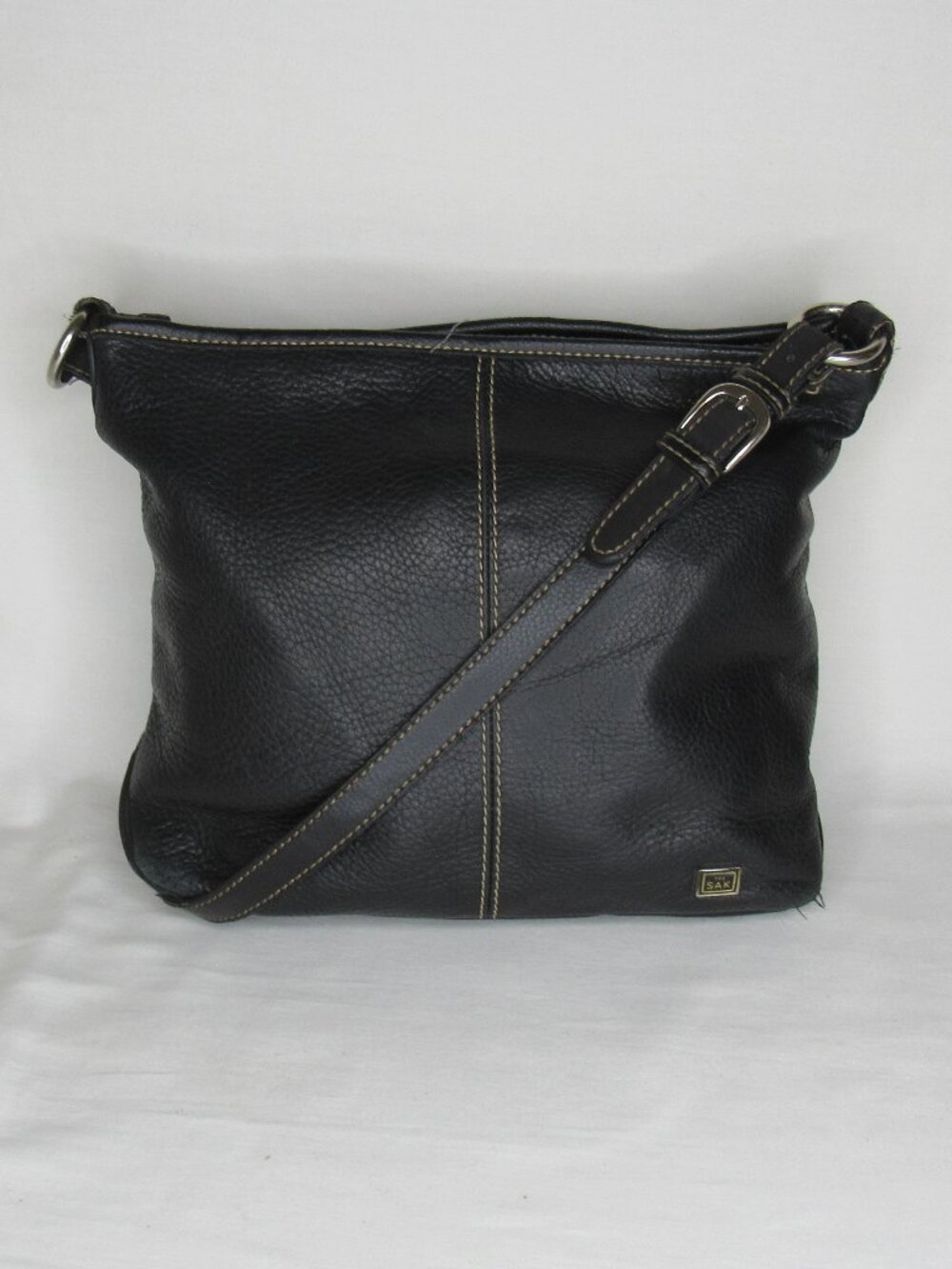 The Sak Black Pebbled Leather Hobo Purse Bag
